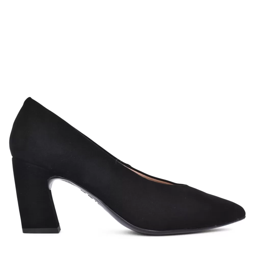 Ladies UNISA Ladies Kramp Medium Heel Court Shoe In Black
