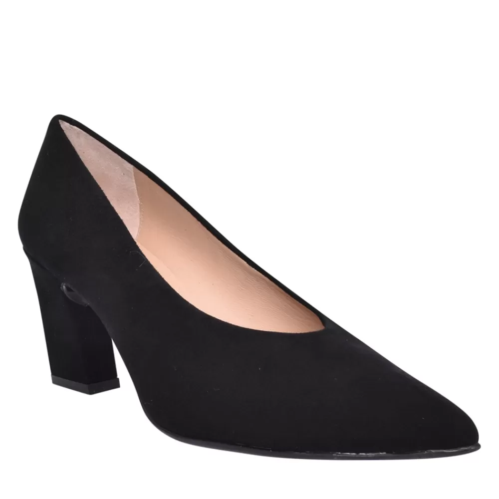 Ladies UNISA Ladies Kramp Medium Heel Court Shoe In Black