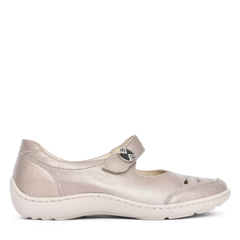 Ladies WALDLAUFER Ladies Kya 607309 Velcro Shoe In Metallic