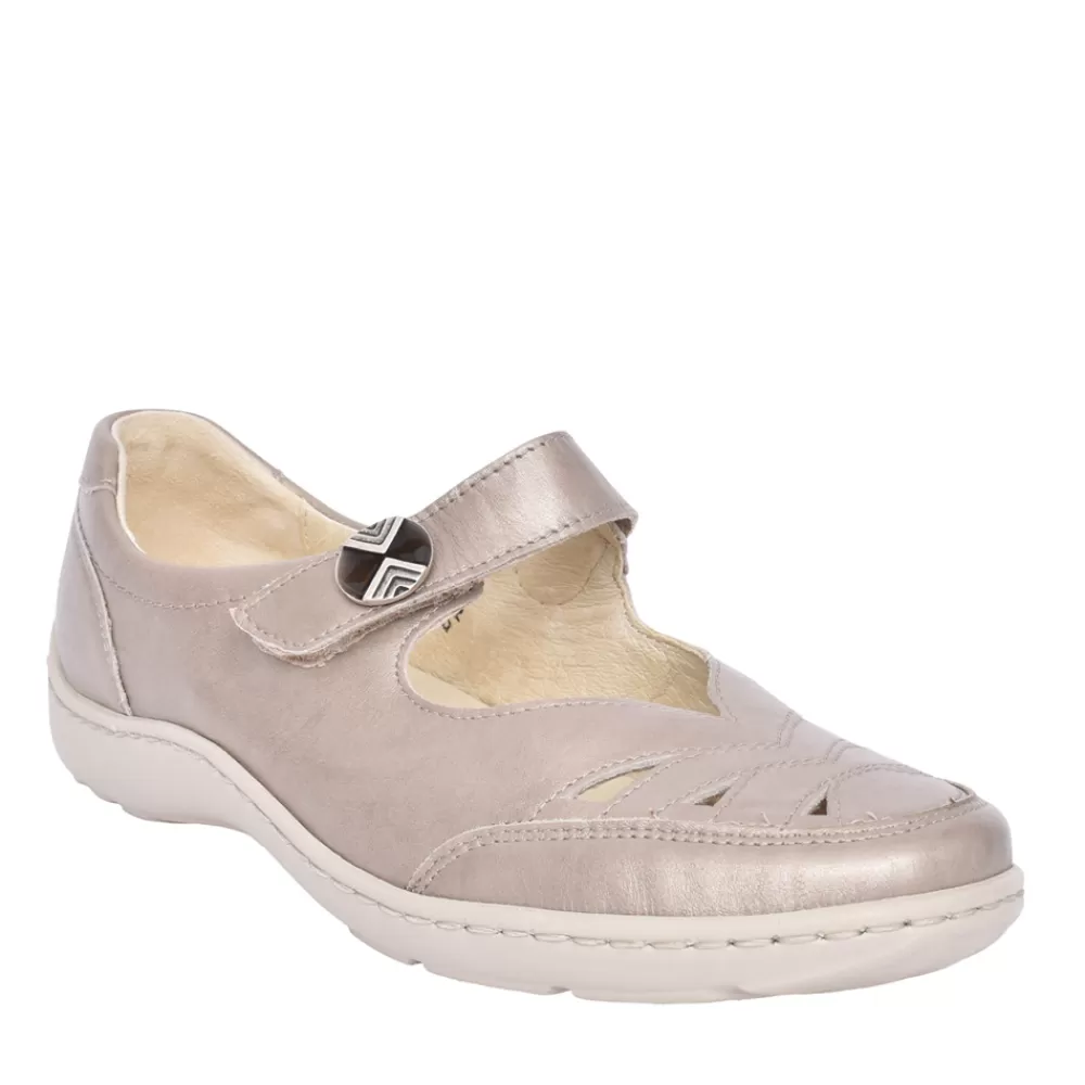 Ladies WALDLAUFER Ladies Kya 607309 Velcro Shoe In Metallic