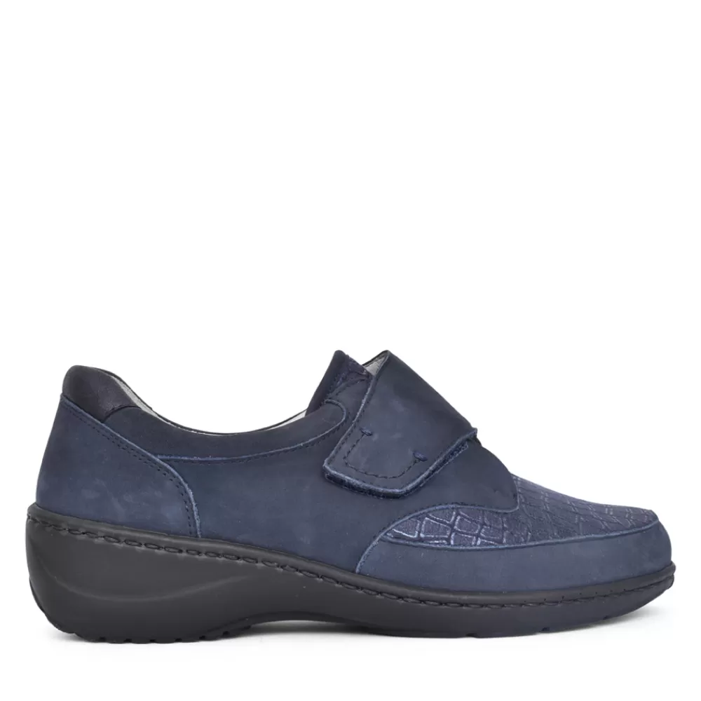 Ladies WALDLAUFER Ladies Kya 607K31 Velcro Shoe In Navy