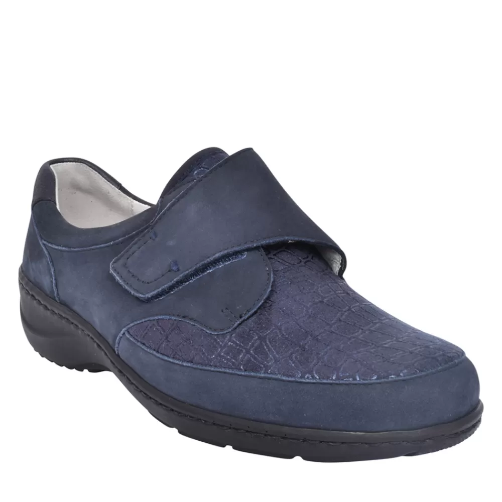 Ladies WALDLAUFER Ladies Kya 607K31 Velcro Shoe In Navy