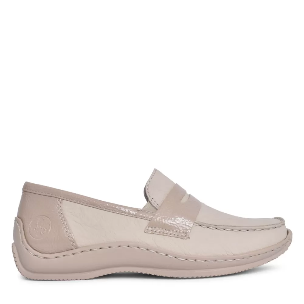 Ladies RIEKER Ladies L1752 Slip-On Shoe In Beige