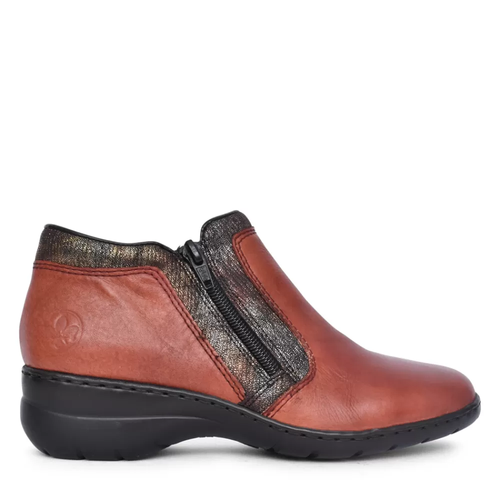 Ladies RIEKER Ladies L4382 Ankle Boot In Rust