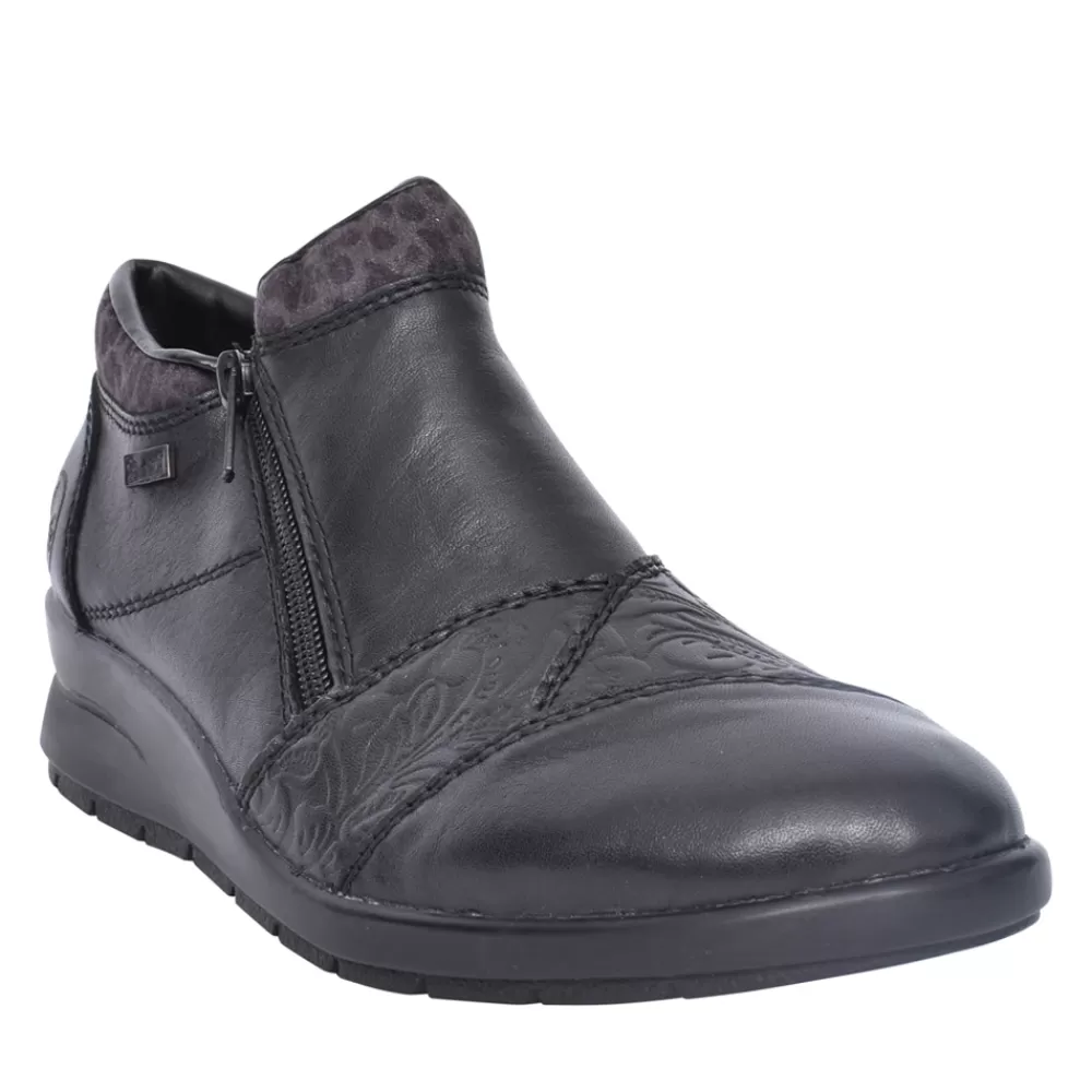 Ladies RIEKER Ladies L4881 Tex Ankle Boot In Black