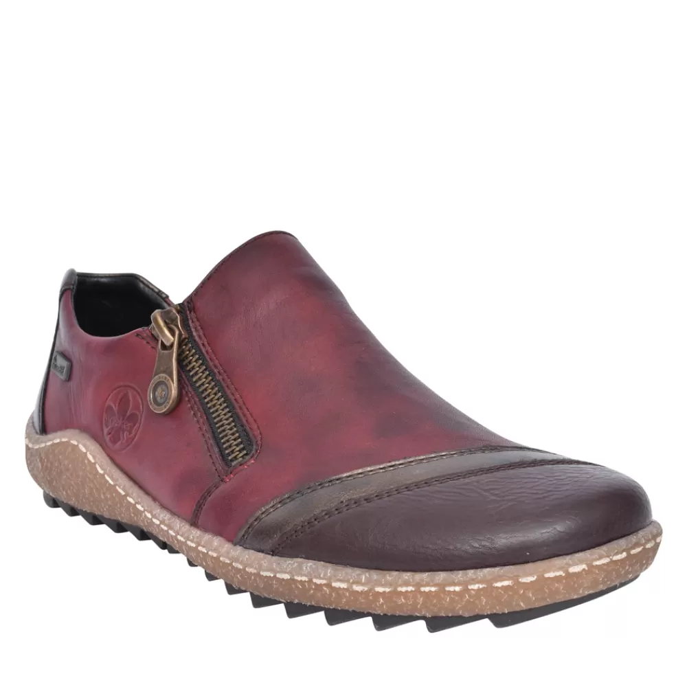 Ladies RIEKER Ladies L7571 Tex Slip-On Shoe In Wine