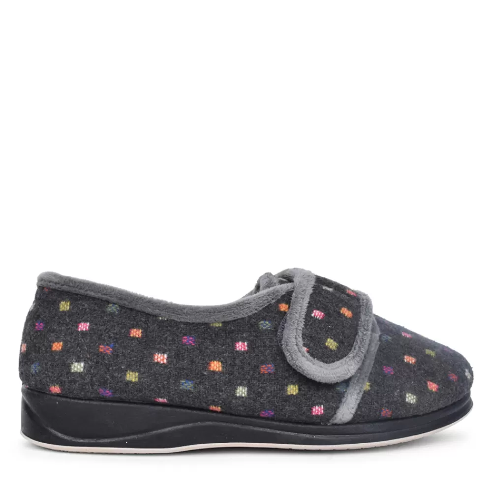 Ladies PADDERS Ladies Lotty Velcro Slipper In Grey