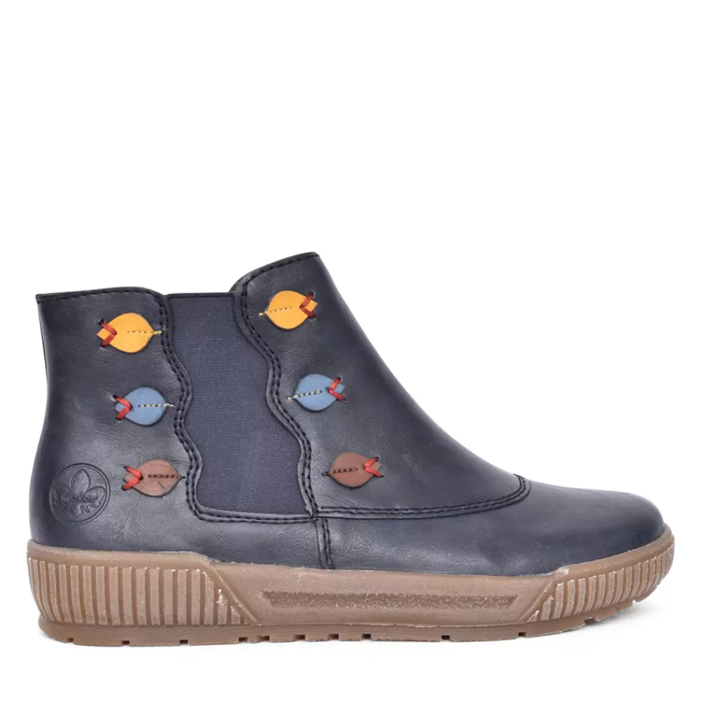 Ladies RIEKER Ladies N0751 Ankle Boot In Navy