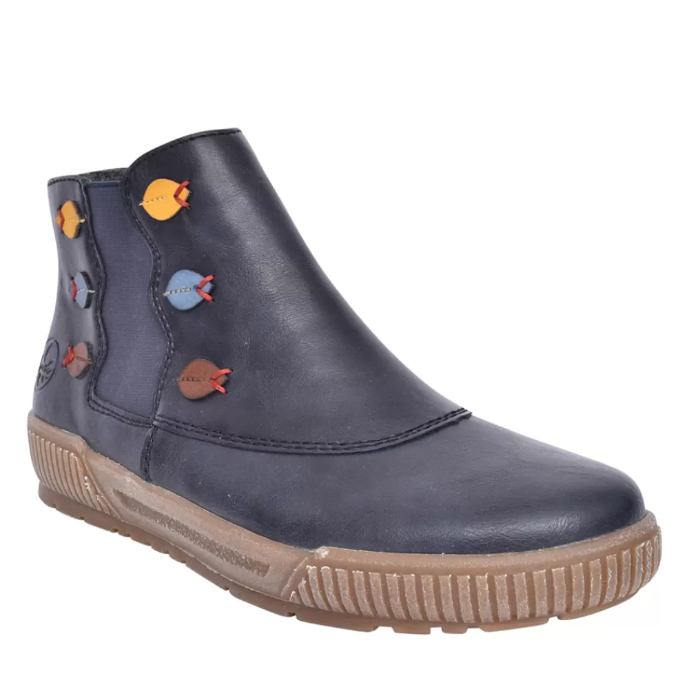 Ladies RIEKER Ladies N0751 Ankle Boot In Navy
