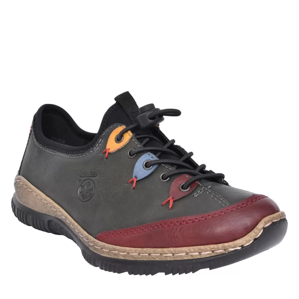 Ladies RIEKER Ladies N3271 Laced Shoe In Green