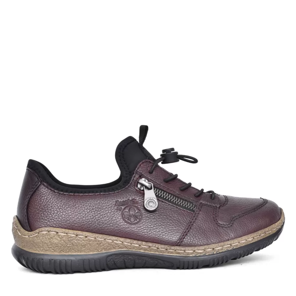 Ladies RIEKER Ladies N32Go Laced Shoe In Ox-Blood