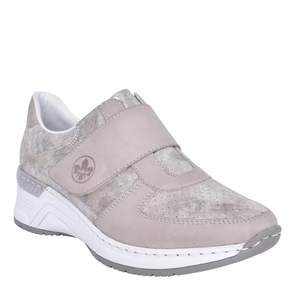 Ladies RIEKER Ladies N4354 Wedge Trainer In Rose