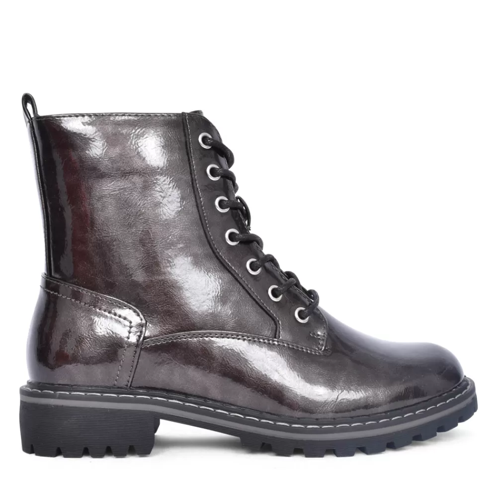 Ladies LUNAR Ladies Nala Glw011 Laced Ankle Boot In Grey