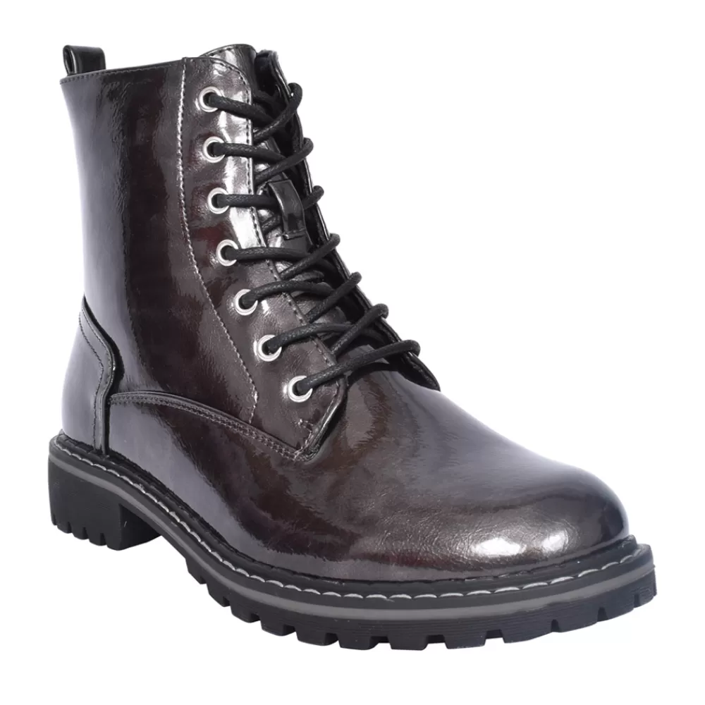 Ladies LUNAR Ladies Nala Glw011 Laced Ankle Boot In Grey