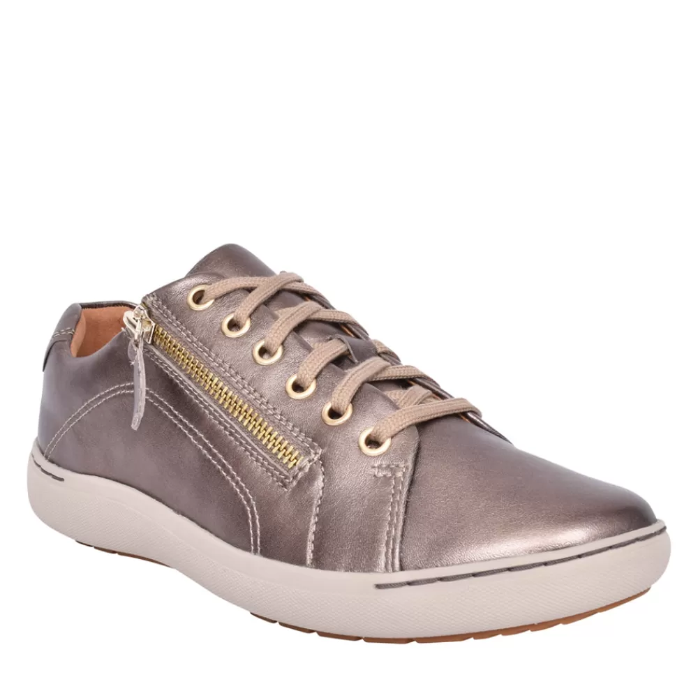 Ladies CLARKS Ladies Nalle Lace D-Fit Trainer In Metallic