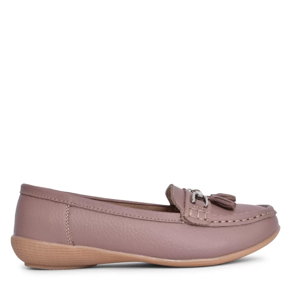 Ladies JO & JOE Ladies Nautical Slip-On Leather Shoe In Rose