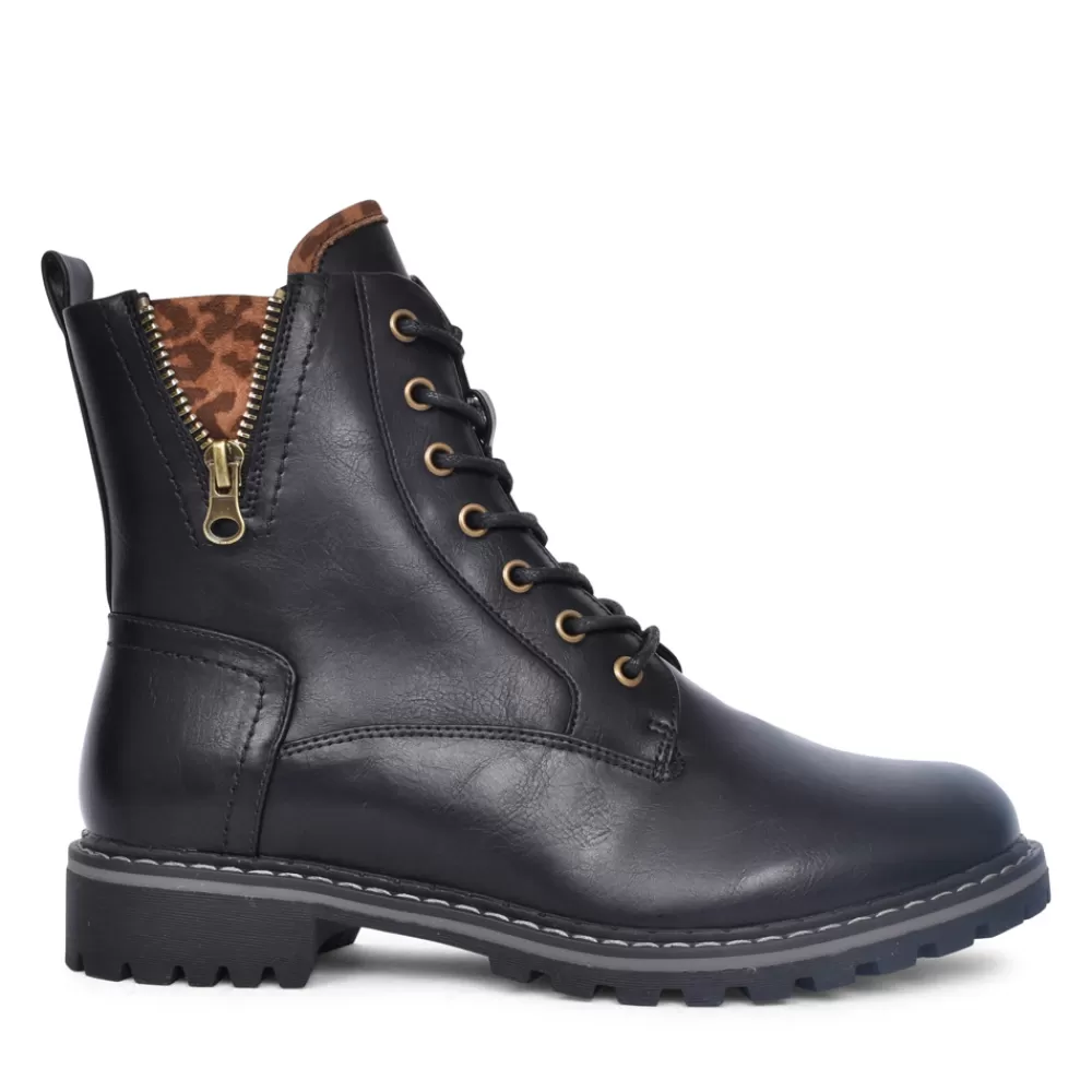 Ladies LUNAR Ladies Nevada Glw006 Laced Ankle Boot In Black