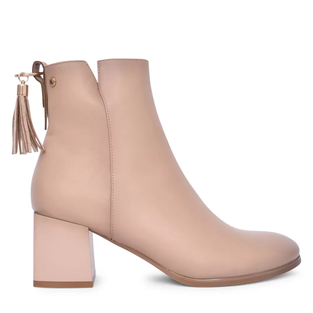 Ladies PATRIZIO COMO Ladies Oberdorf Block Heel Ankle Boot In Nude