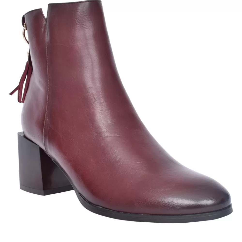 Ladies PATRIZIO COMO Ladies Oberdorf Block Heel Ankle Boot In Wine