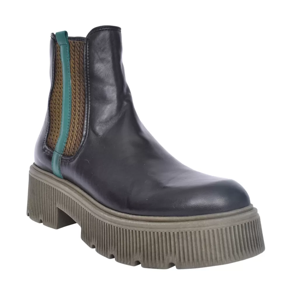 Ladies MIJUS Ladies P72236 Ankle Boot In Black Multi