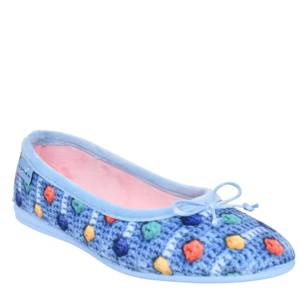 Ladies LUNAR Ladies Popple Kla176 Pump Slipper In Blue