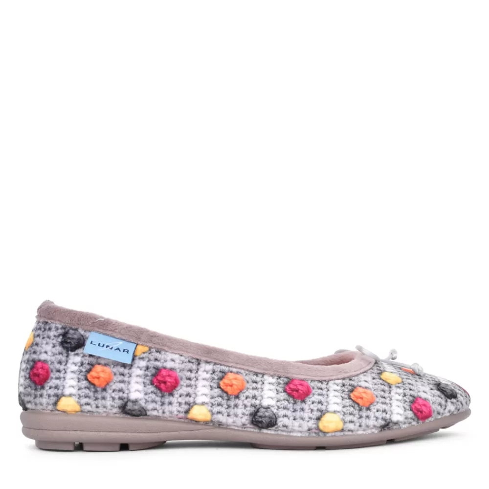 Ladies LUNAR Ladies Popple Kla176 Pump Slipper In Grey