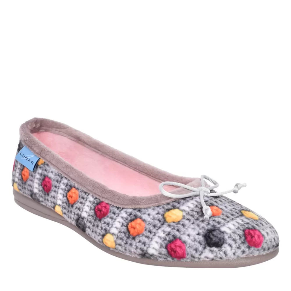 Ladies LUNAR Ladies Popple Kla176 Pump Slipper In Grey