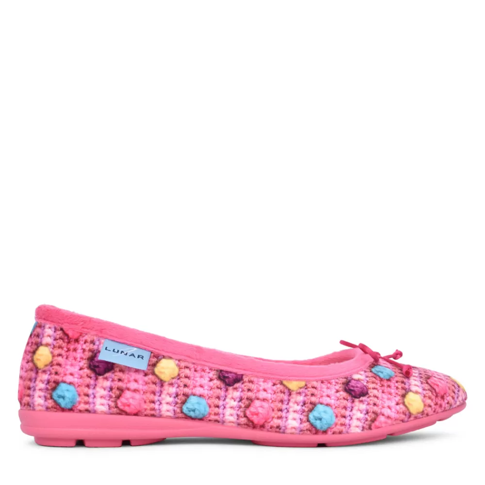 Ladies LUNAR Ladies Popple Kla176 Pump Slipper In Pink