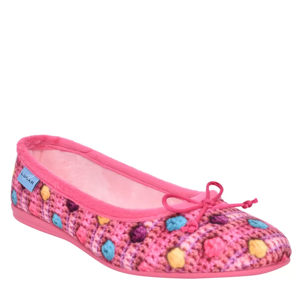 Ladies LUNAR Ladies Popple Kla176 Pump Slipper In Pink