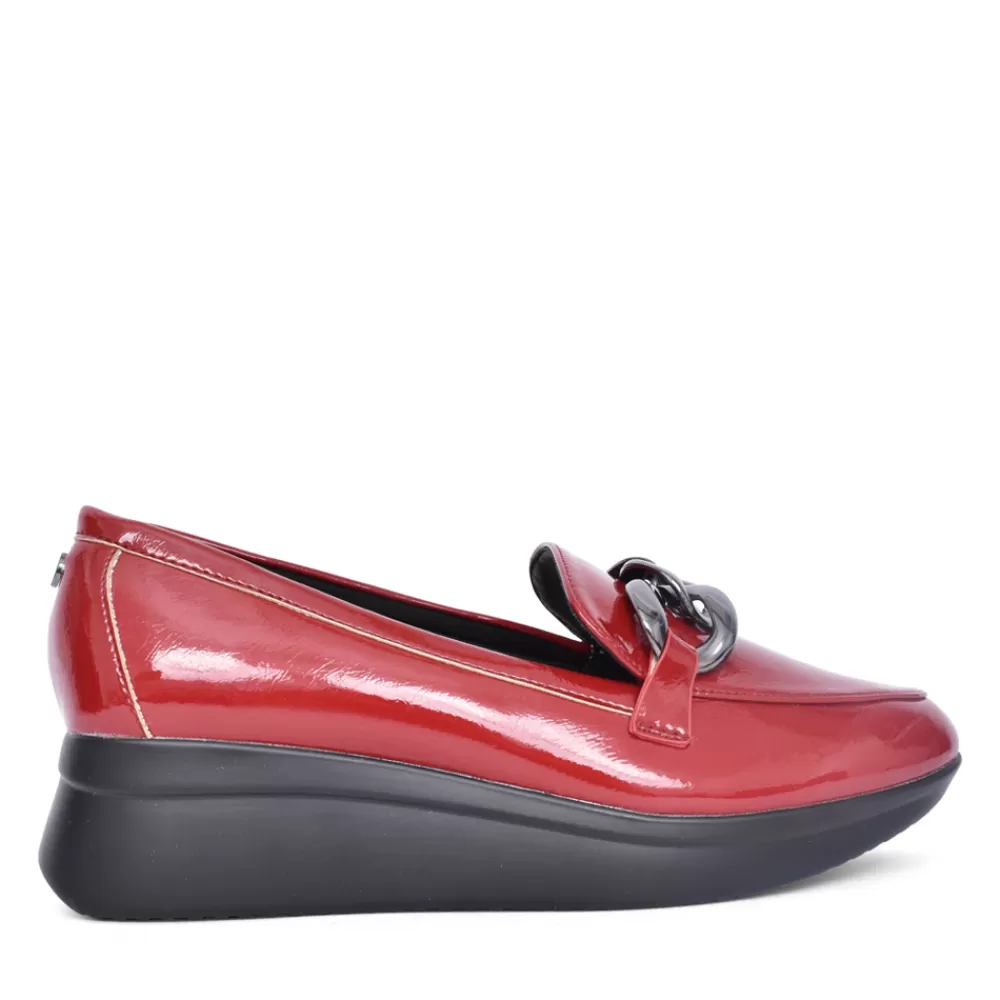 Ladies LOTUS Ladies Preston Uls421 Wedge Loafer In Red