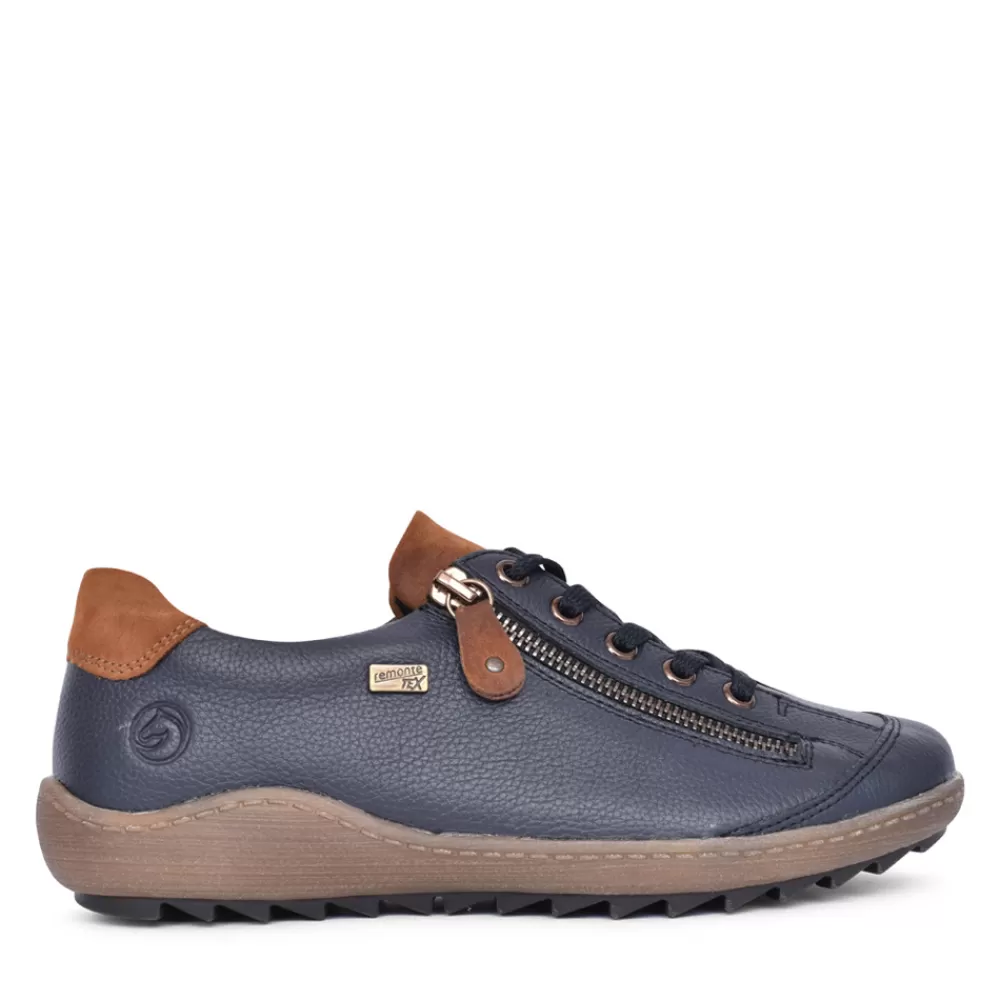 Ladies REMONTE Ladies R1402 Tex Laced Trainer In Blue