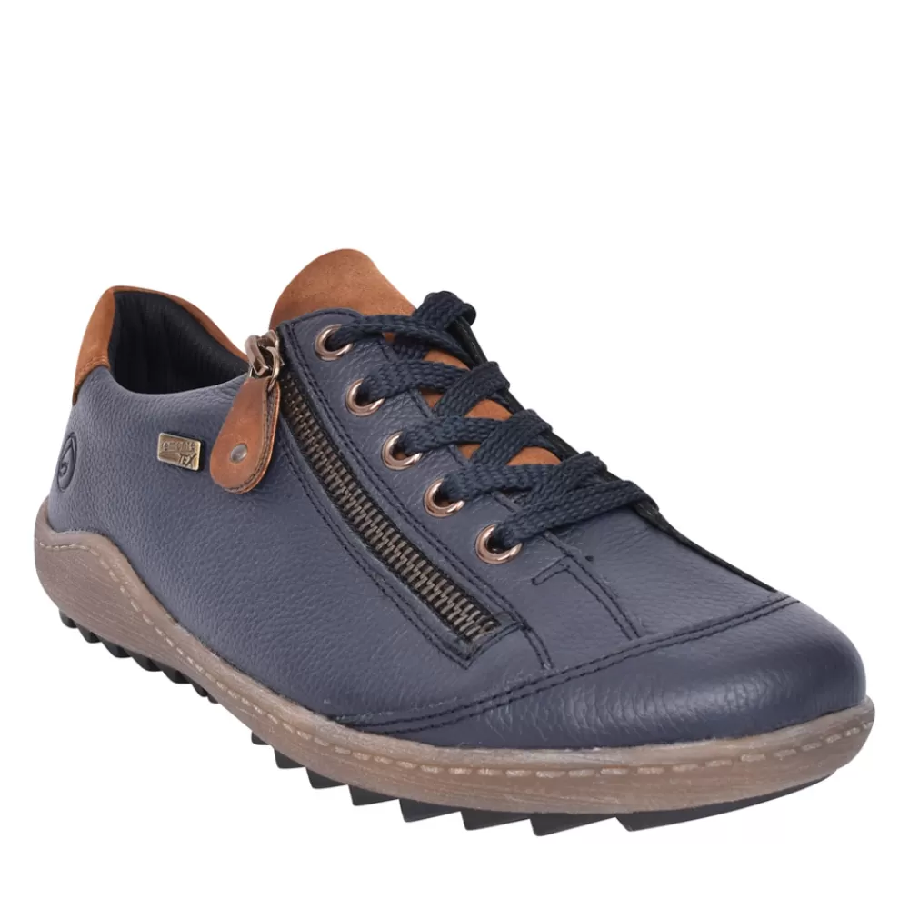 Ladies REMONTE Ladies R1402 Tex Laced Trainer In Blue