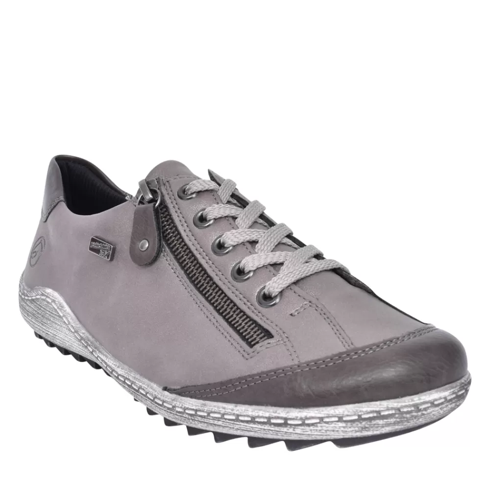 Ladies REMONTE Ladies R1402 Tex Laced Trainer In Grey