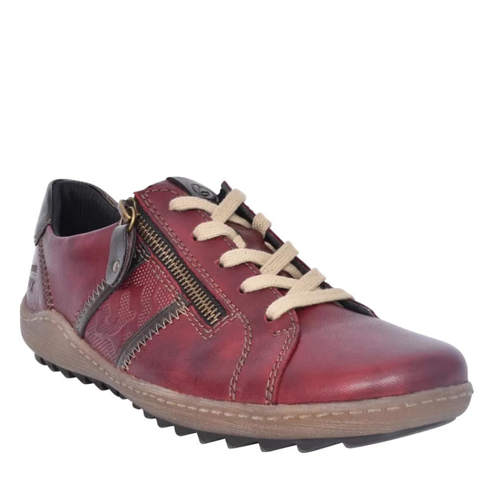 Ladies REMONTE Ladies R1426 Tex Laced Shoe In Burgandy