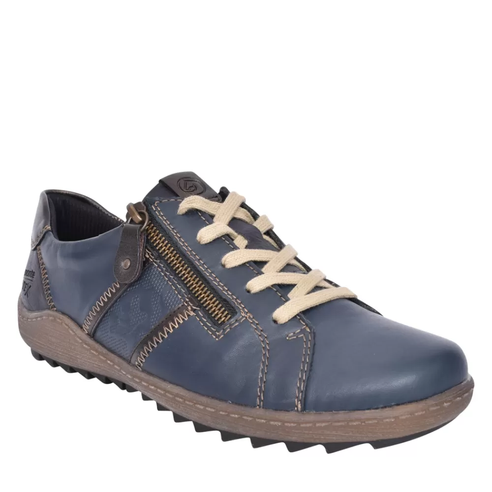 Ladies REMONTE Ladies R1426 Tex Laced Trainer In Navy