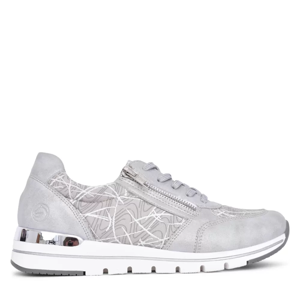 Ladies REMONTE Ladies R6700 Laced Trainer In Grey