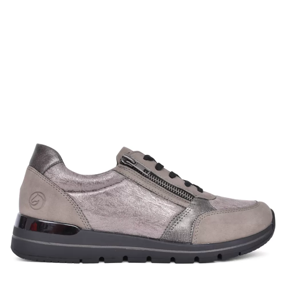 Ladies REMONTE Ladies R6700 Laced Trainer In Grey