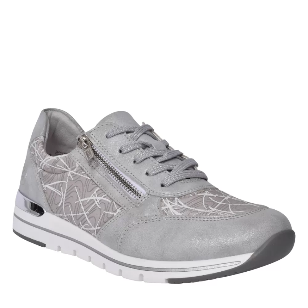 Ladies REMONTE Ladies R6700 Laced Trainer In Grey