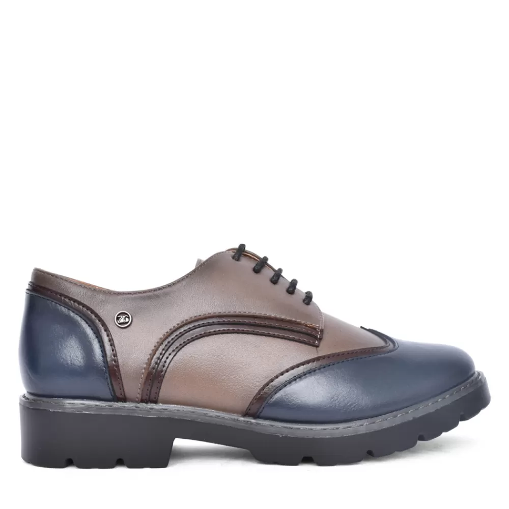 Ladies ZANNI & CO Ladies Roghun Laced Brogue In Blue