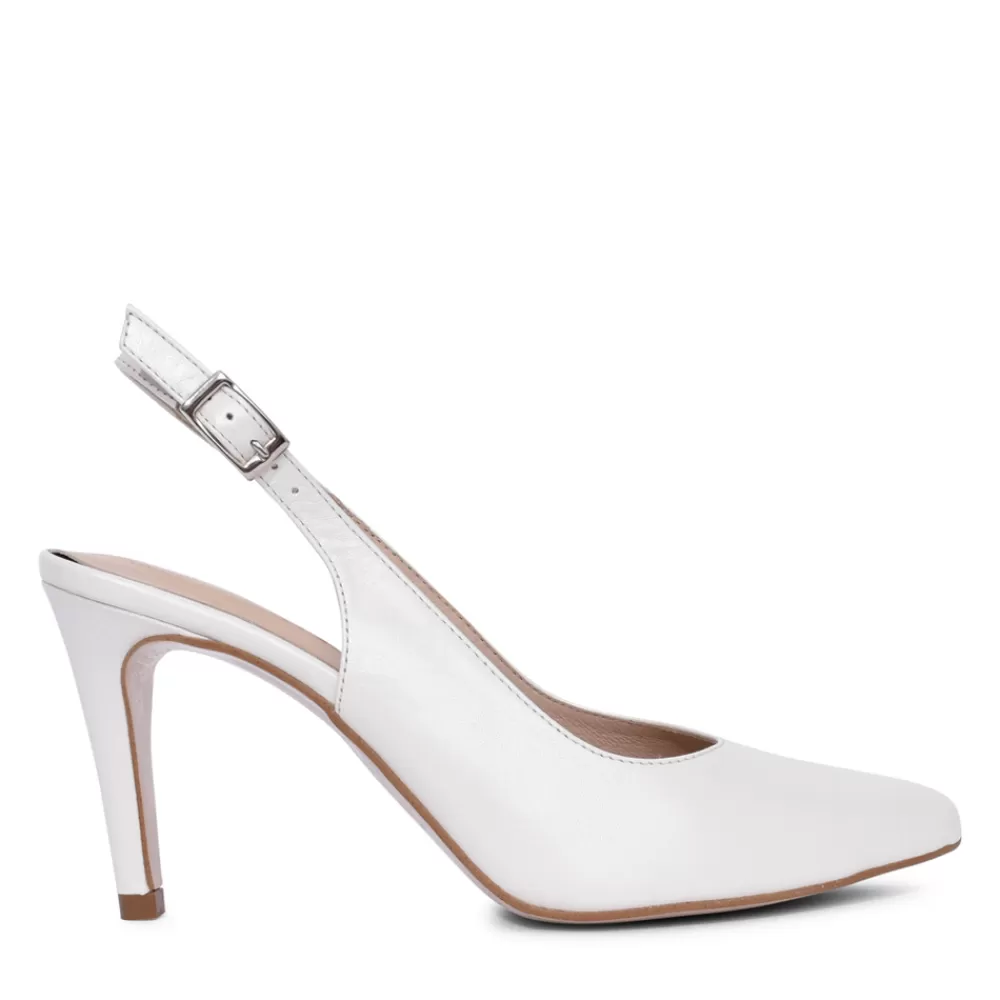 Ladies ZANY Ladies Rp0003 Medium Heel Slingback In White