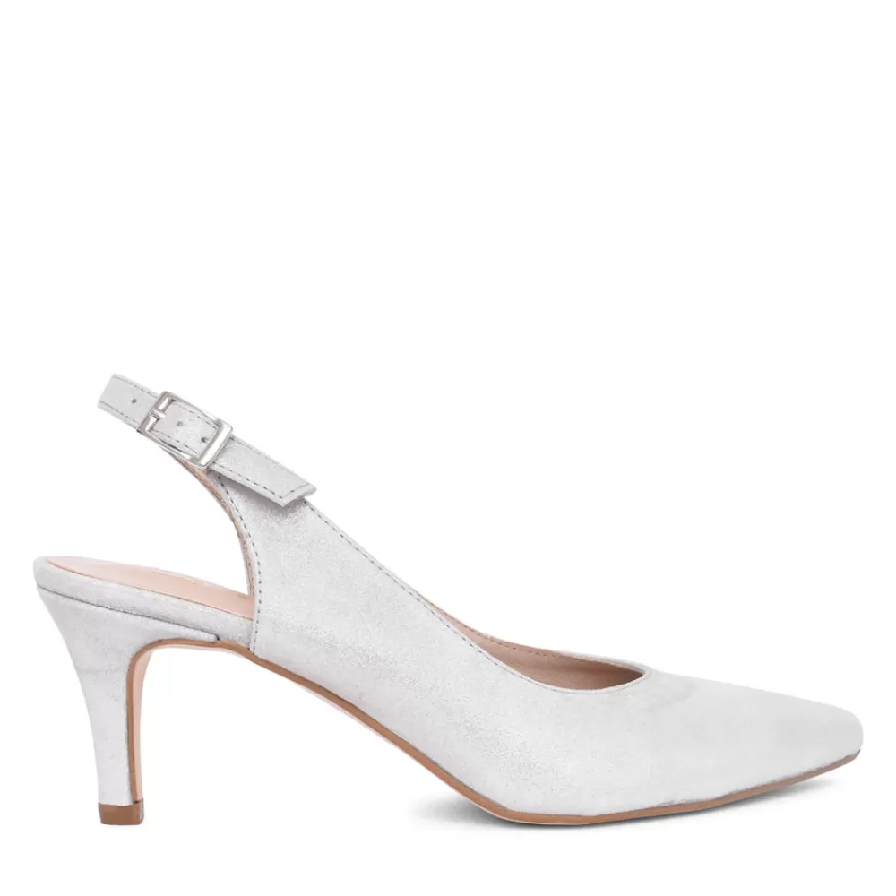 Ladies ZANY Ladies Rp0013 Low Heel Sling Back In Grey