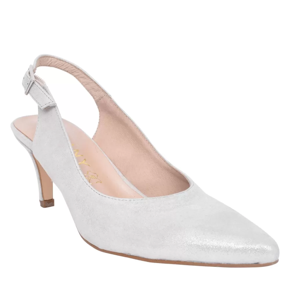 Ladies ZANY Ladies Rp0013 Low Heel Sling Back In Grey