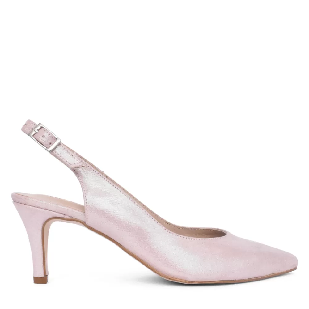 Ladies ZANY Ladies Rp0013 Low Heel Sling Back Shoe In Pink