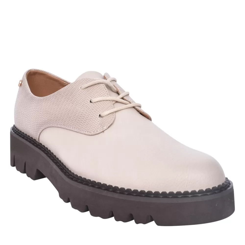 Ladies ZANNI & CO Ladies Safed Laced Shoe In Beige