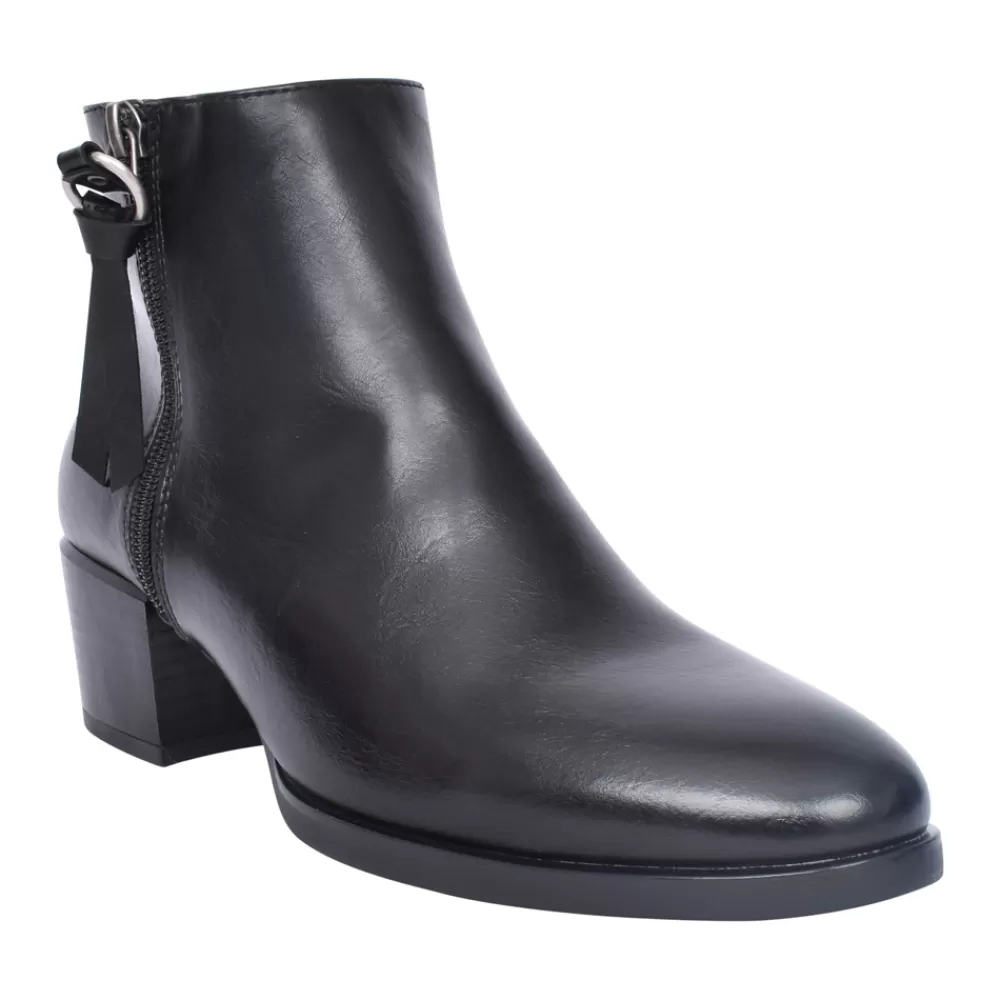 Ladies PATRIZIO COMO Ladies Samen Block Heel Ankle Boot In Black
