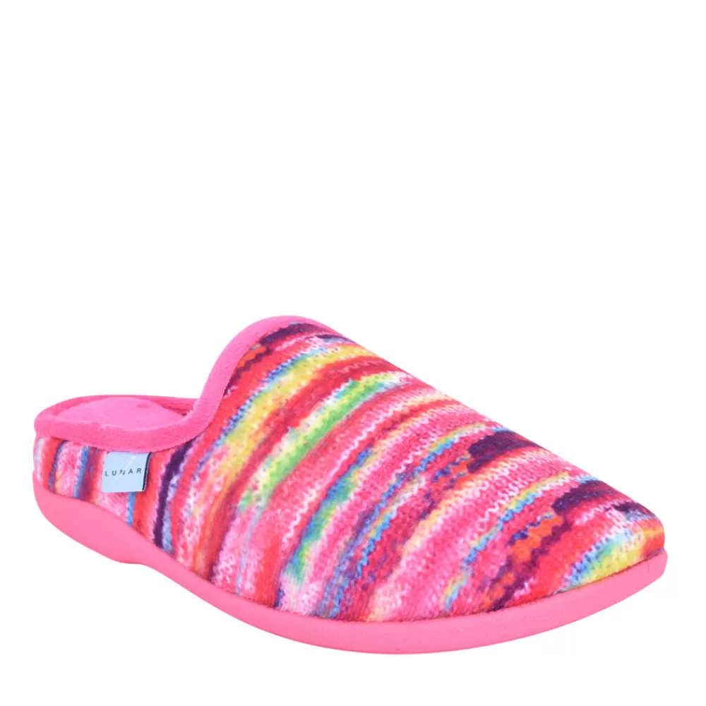 Ladies LUNAR Ladies Sherbet 11 Klw004 Mule Slipper In Pink