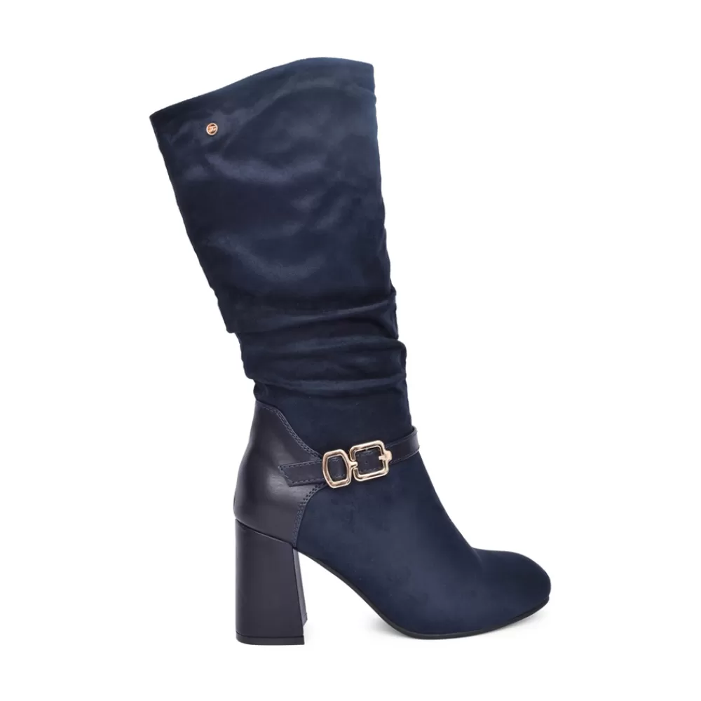 Ladies ZANNI & CO Ladies Sidhum Medium Heel Calf Boot In Navy