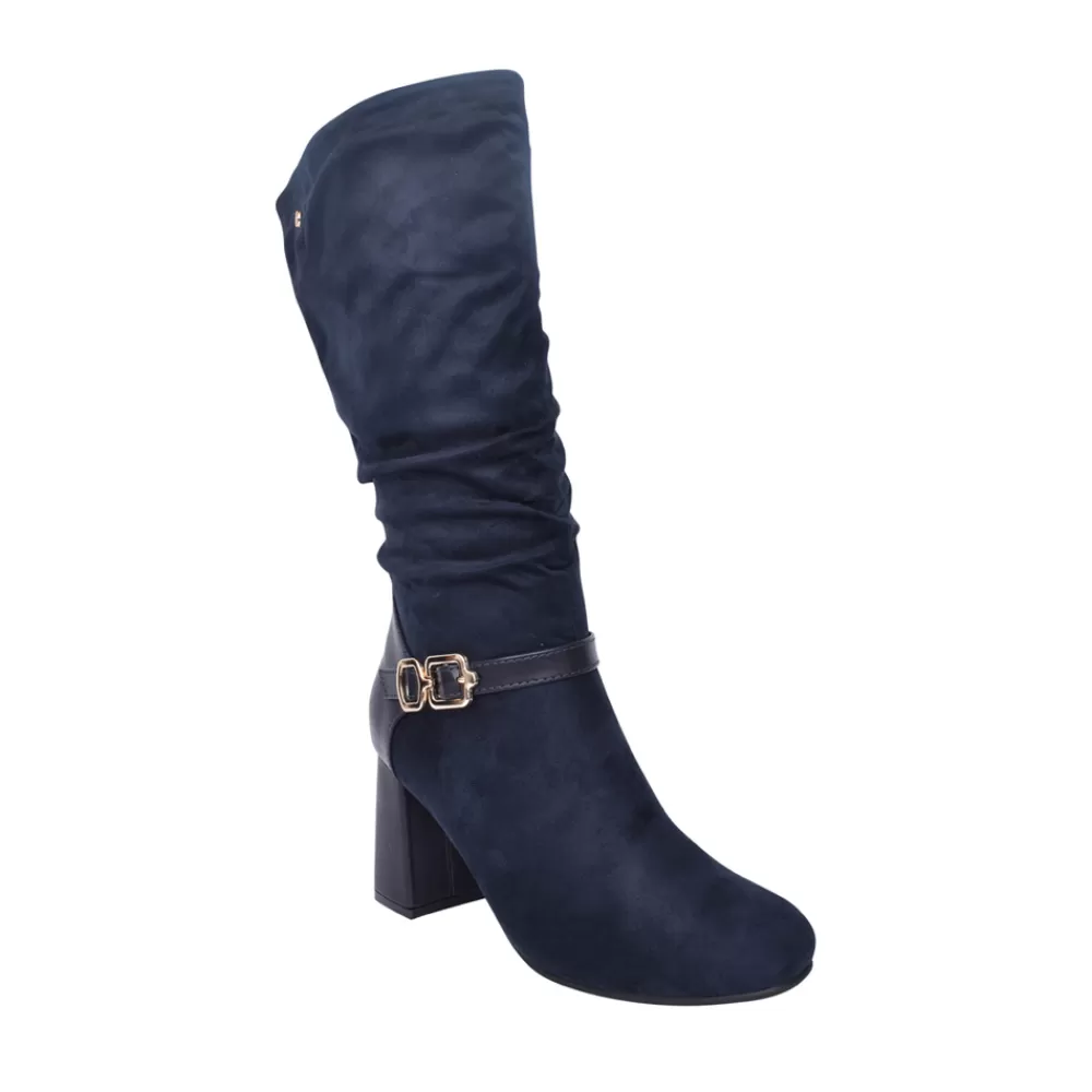 Ladies ZANNI & CO Ladies Sidhum Medium Heel Calf Boot In Navy