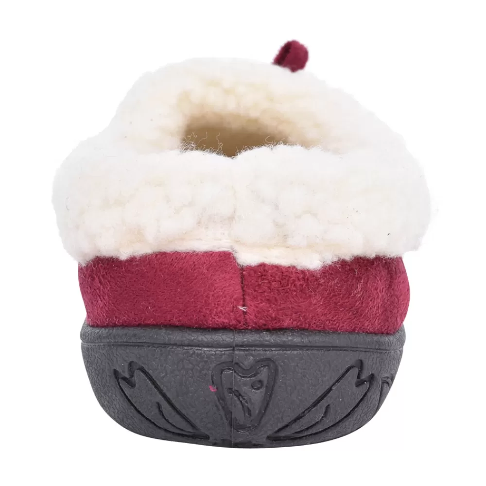 Ladies PADDERS Ladies Snug Faux Fur Trim Mule Slipper In Burgandy