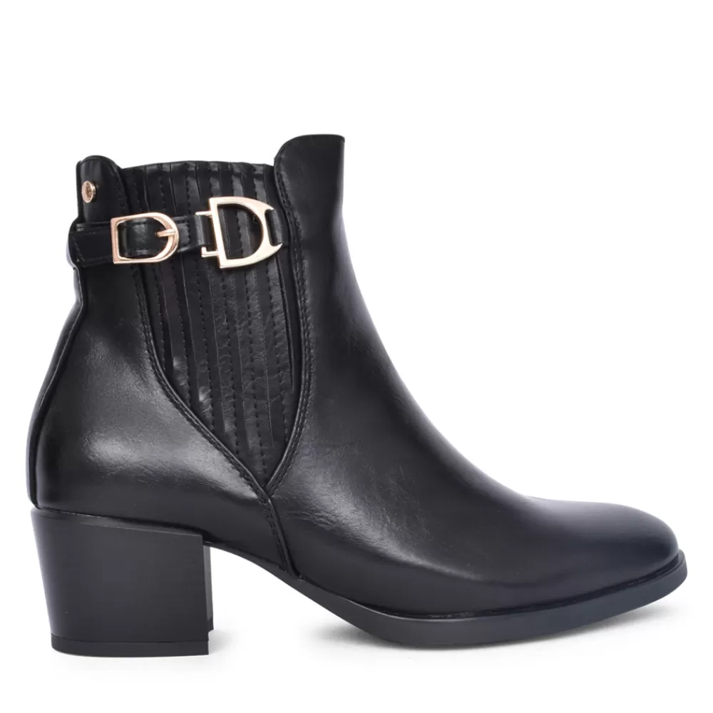 Ladies PATRIZIO COMO Ladies Stein Block Heel Ankle Boot In Black